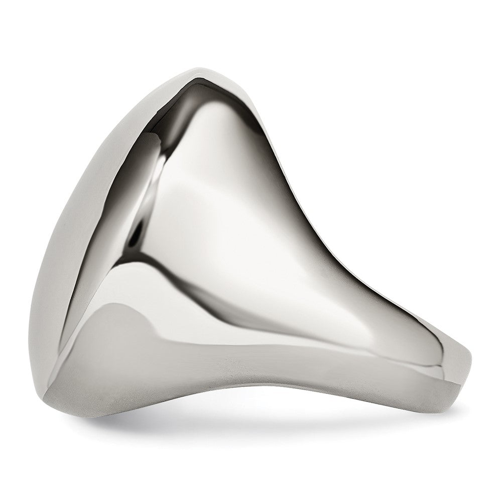 Stainless Steel Polished Circular Signet Ring