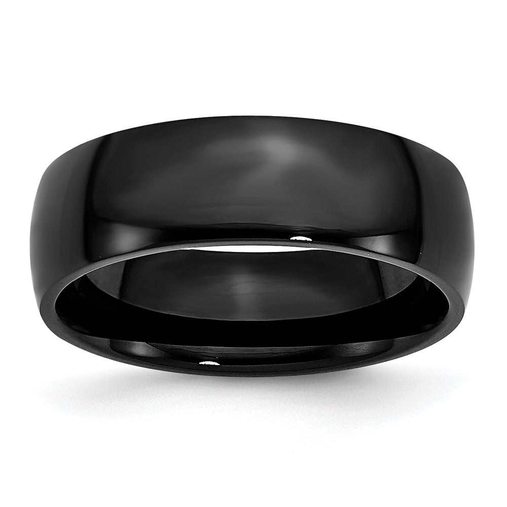 Chisel Stainless Steel Polished Black IP-plated 7mm Band