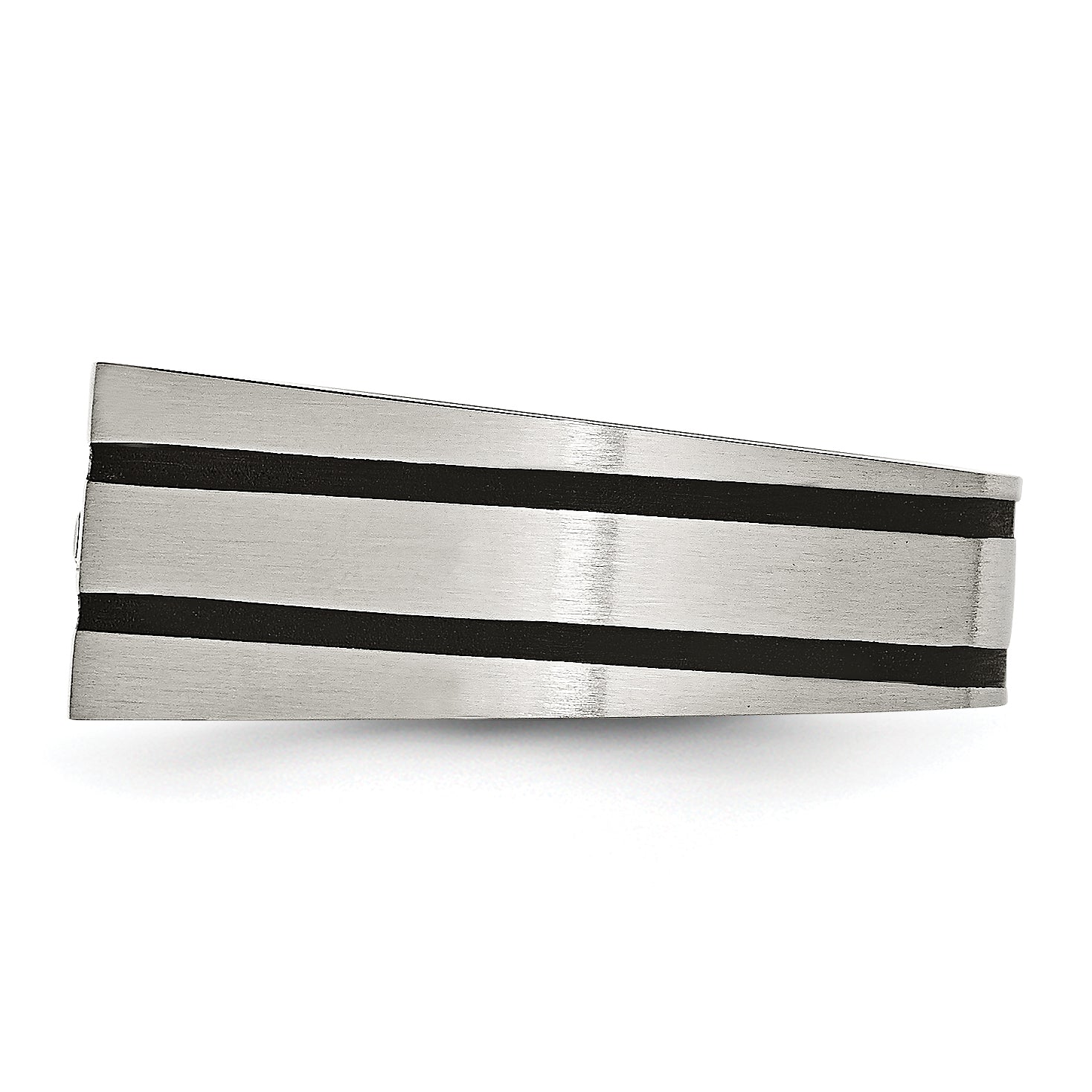 Chisel Stainless Steel Brushed Black IP-plated with CZ Signet Ring