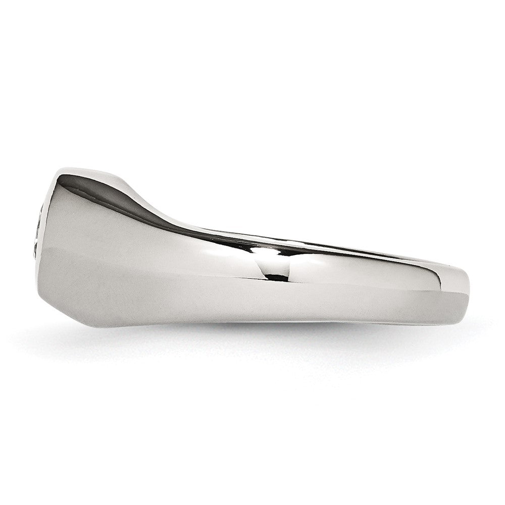 Stainless Steel Polished CZ Ring