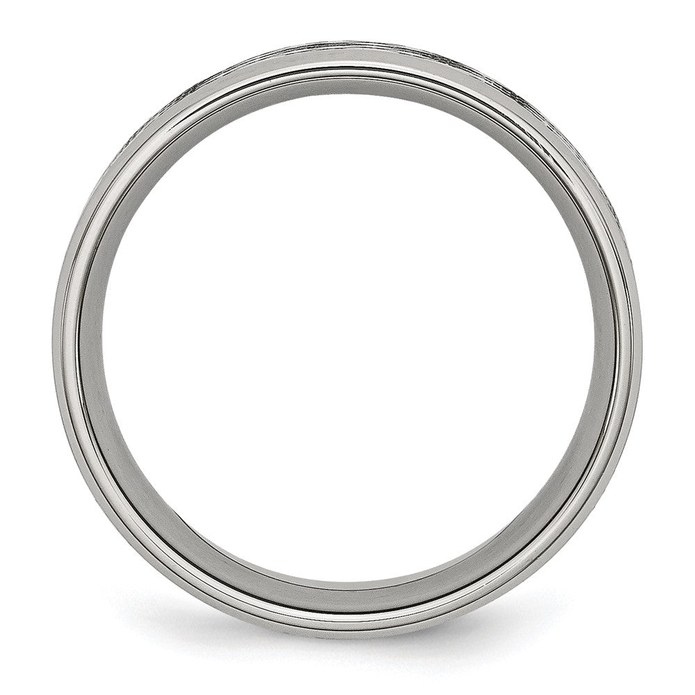 Stainless Steel Polished and Textured w/CZ 8mm Band