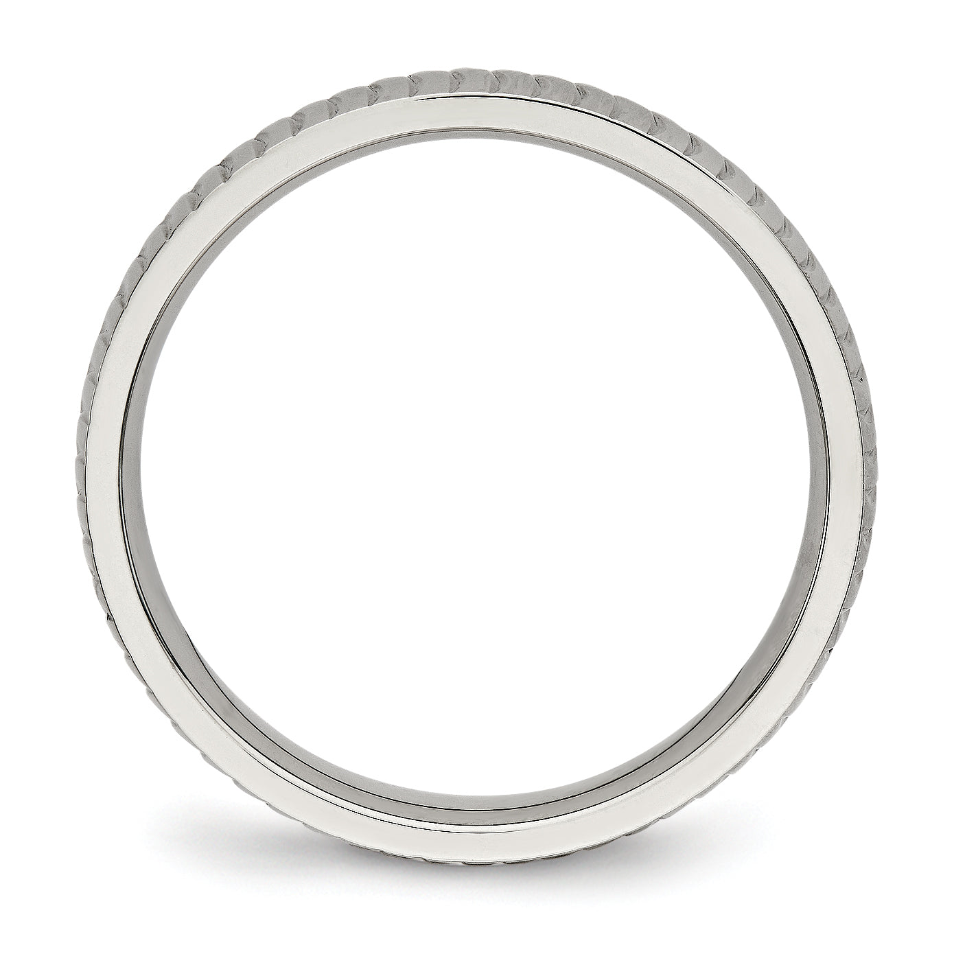Chisel Stainless Steel Polished and Textured 4mm Band