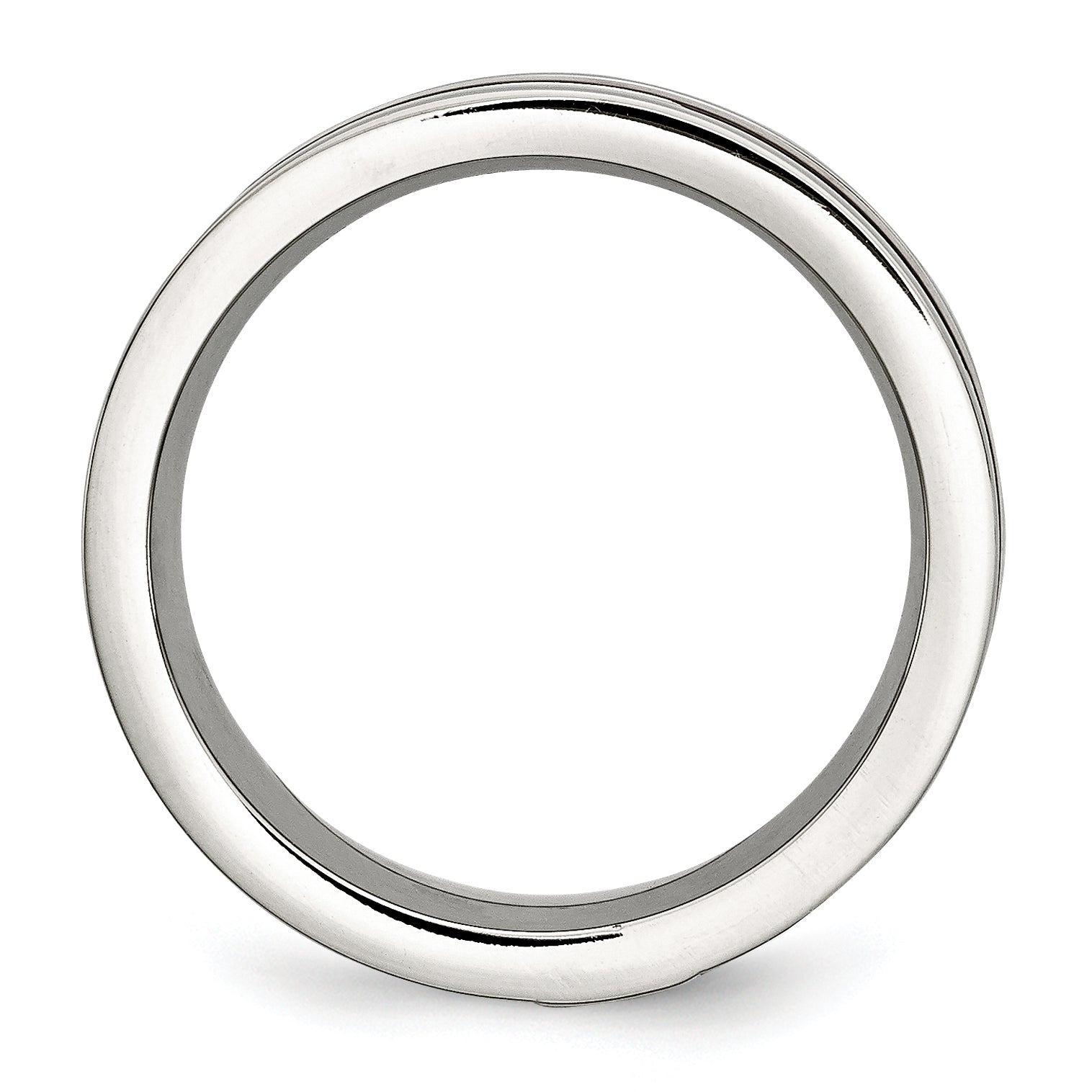 Chisel Stainless Steel Brushed and Polished Brown IP-plated .02 Carat Diamond 8mm Band