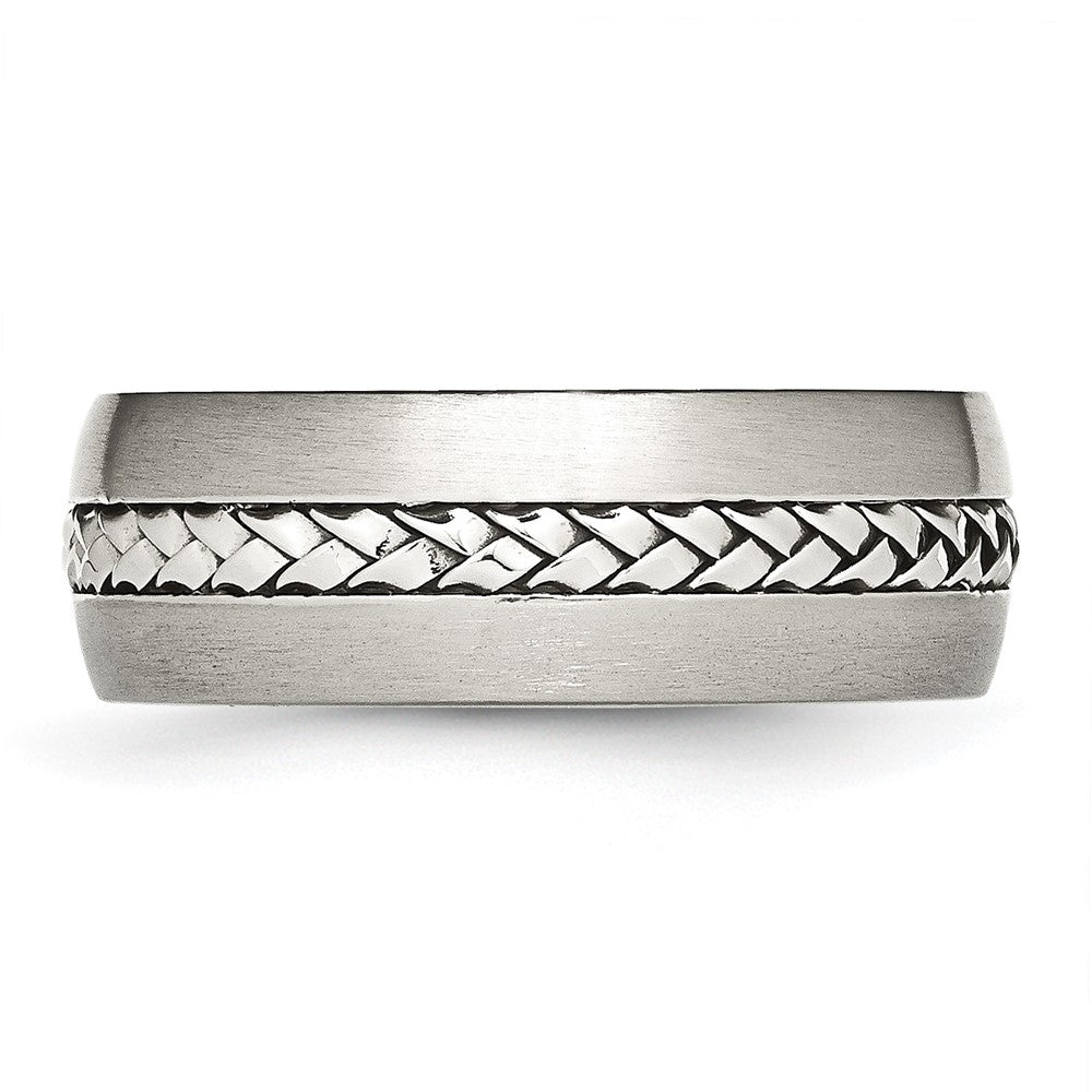 Chisel Stainless Steel Brushed and Polished Braided 8mm Band