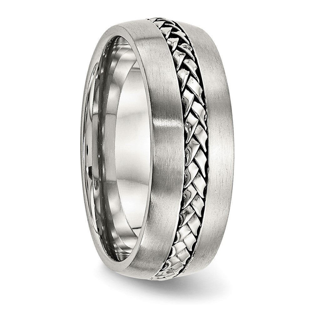Chisel Stainless Steel Brushed and Polished Braided 8mm Band