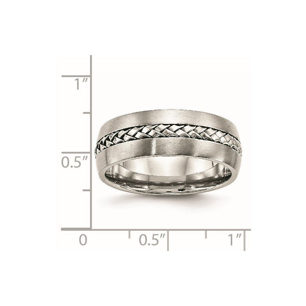 Chisel Stainless Steel Brushed and Polished Braided 8mm Band