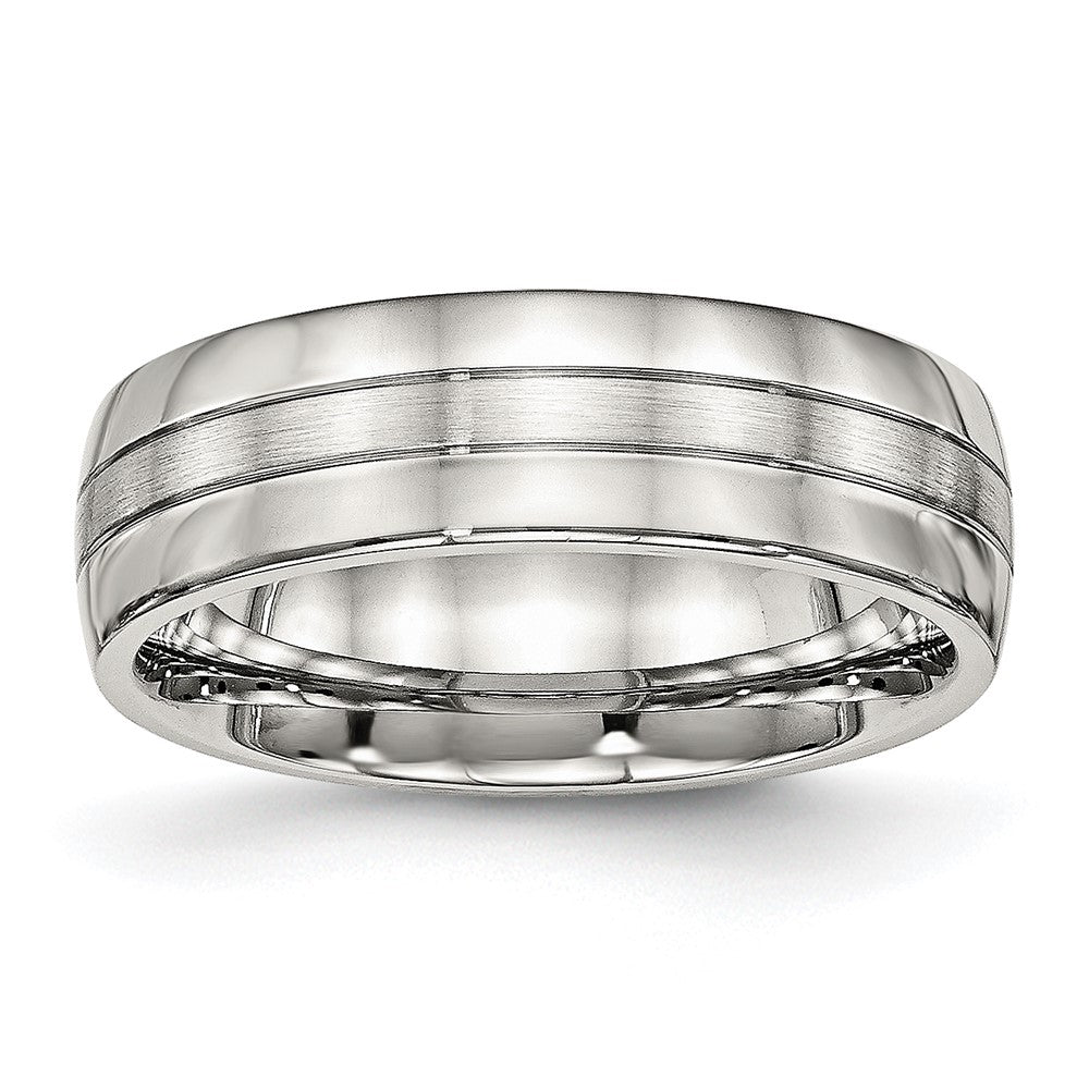 Chisel Stainless Steel Brushed and Polished 6.5mm Grooved Band