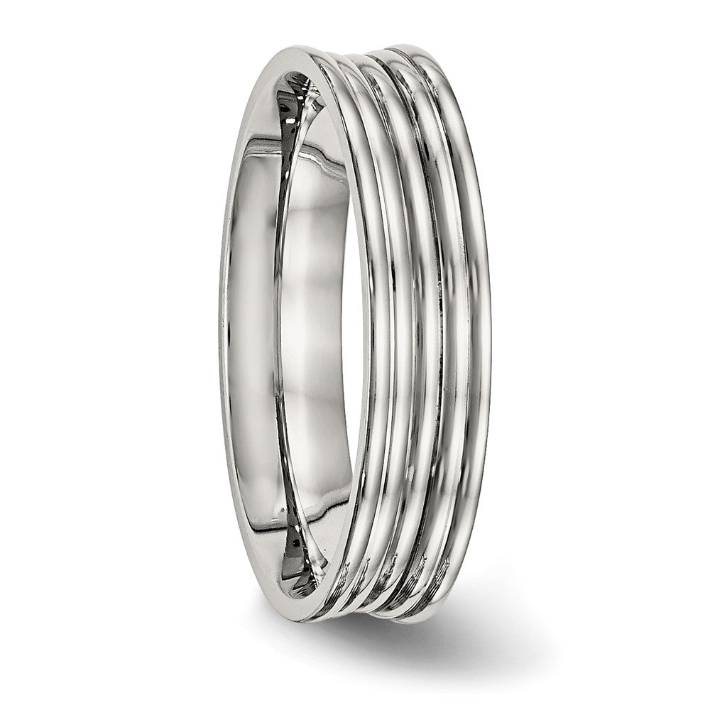 Stainless Steel Polished Ridged 5mm Band