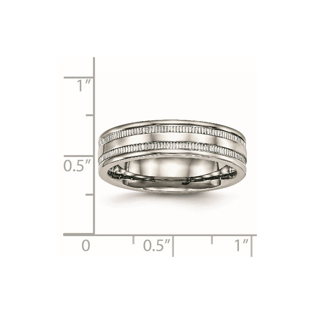 Stainless Steel Polished 6mm Grooved Band