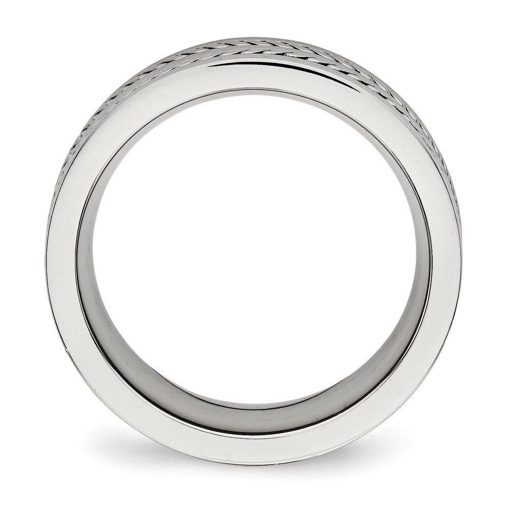 Chisel Stainless Steel Brushed and Polished Twisted 7mm Band