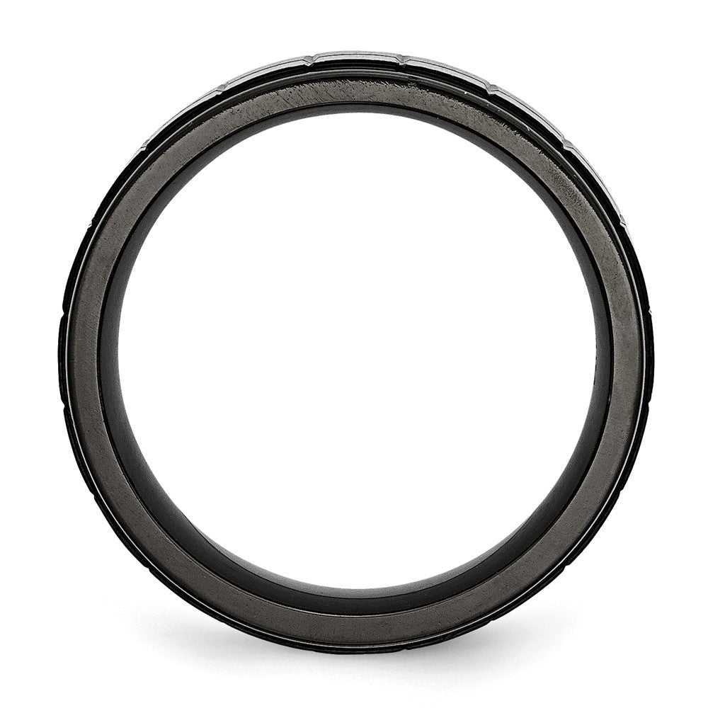 Stainless Steel Brushed Black IP-plated 9mm Band