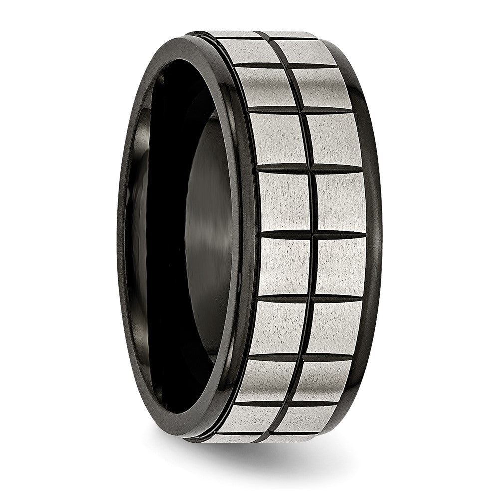 Stainless Steel Brushed Black IP-plated 9mm Band