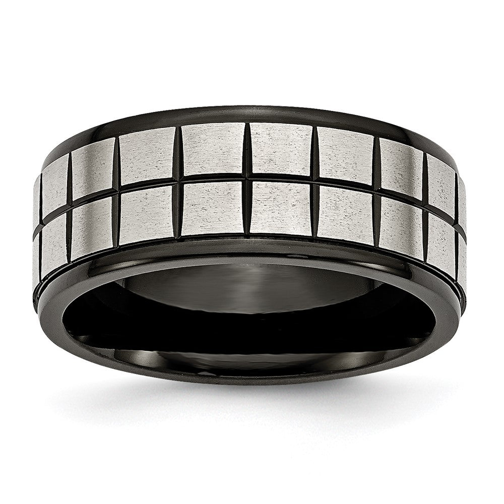 Stainless Steel Brushed Black IP-plated 9mm Band