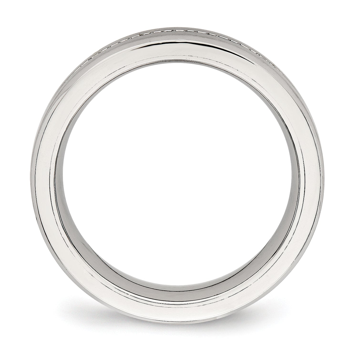 Chisel Stainless Steel Brushed and Polished with CZ 6.5mm Band