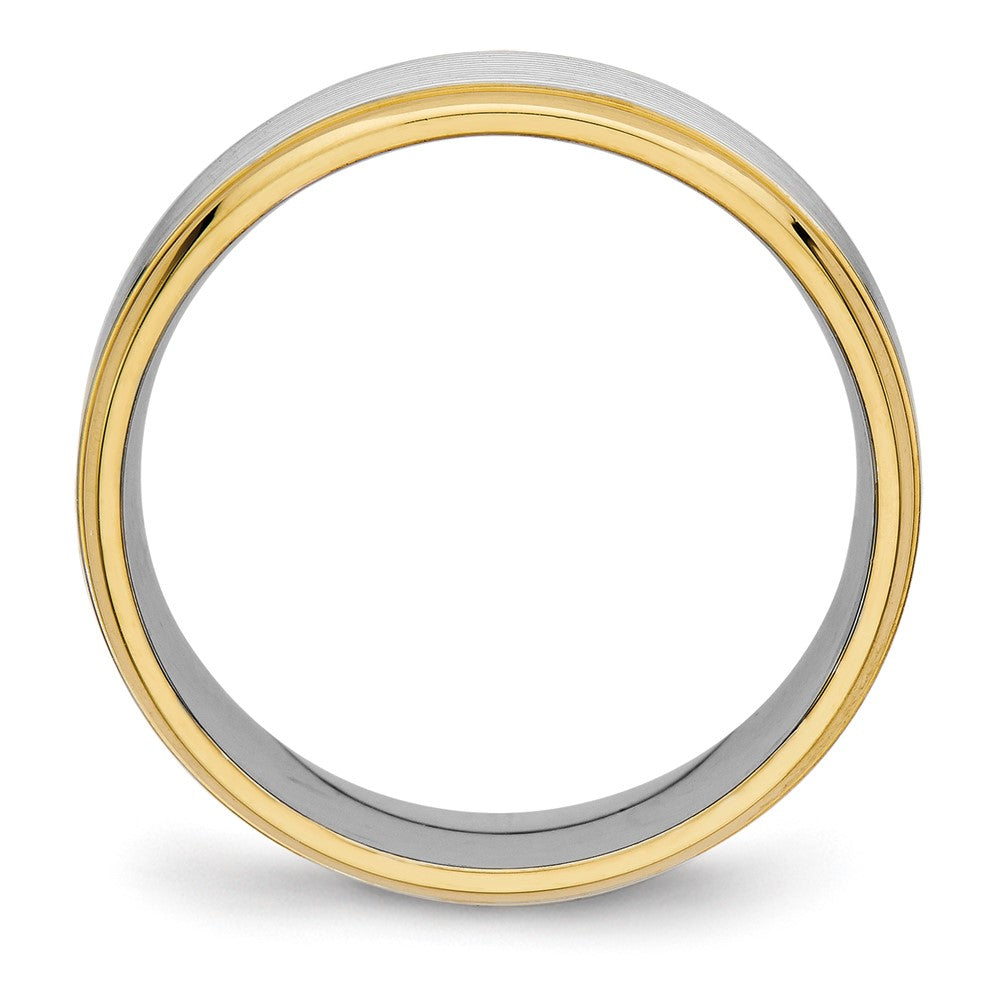Chisel Stainless Steel Polished Yellow IP-plated 6mm Grooved Band