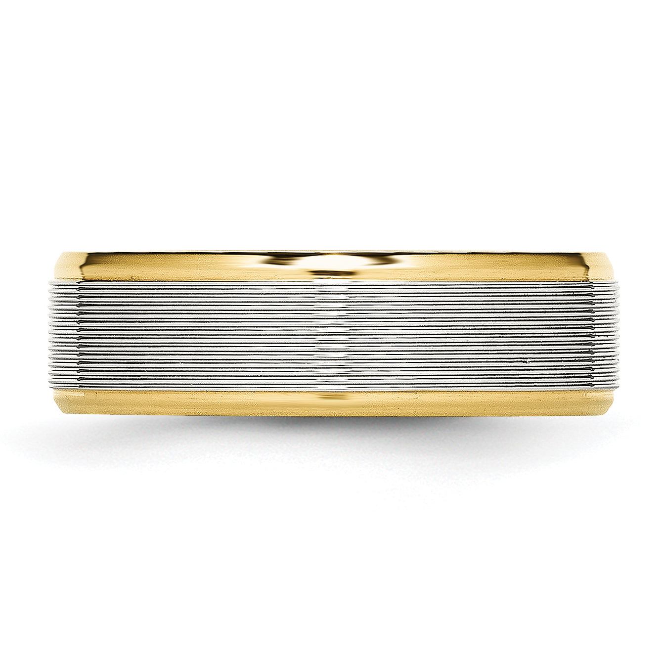 Chisel Stainless Steel Polished Yellow IP-plated 6mm Grooved Band