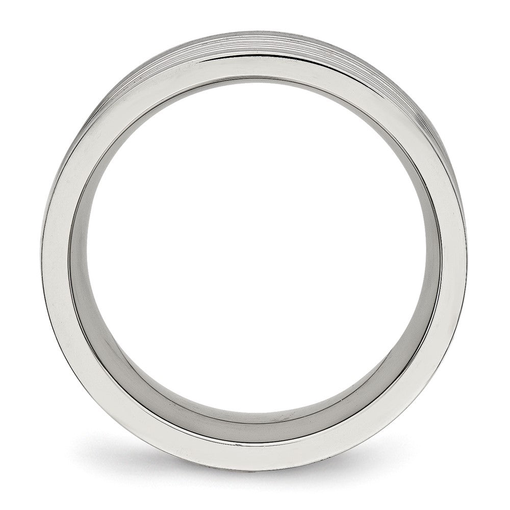 Stainless Steel Polished Grooved 8mm Comfort Fit Band