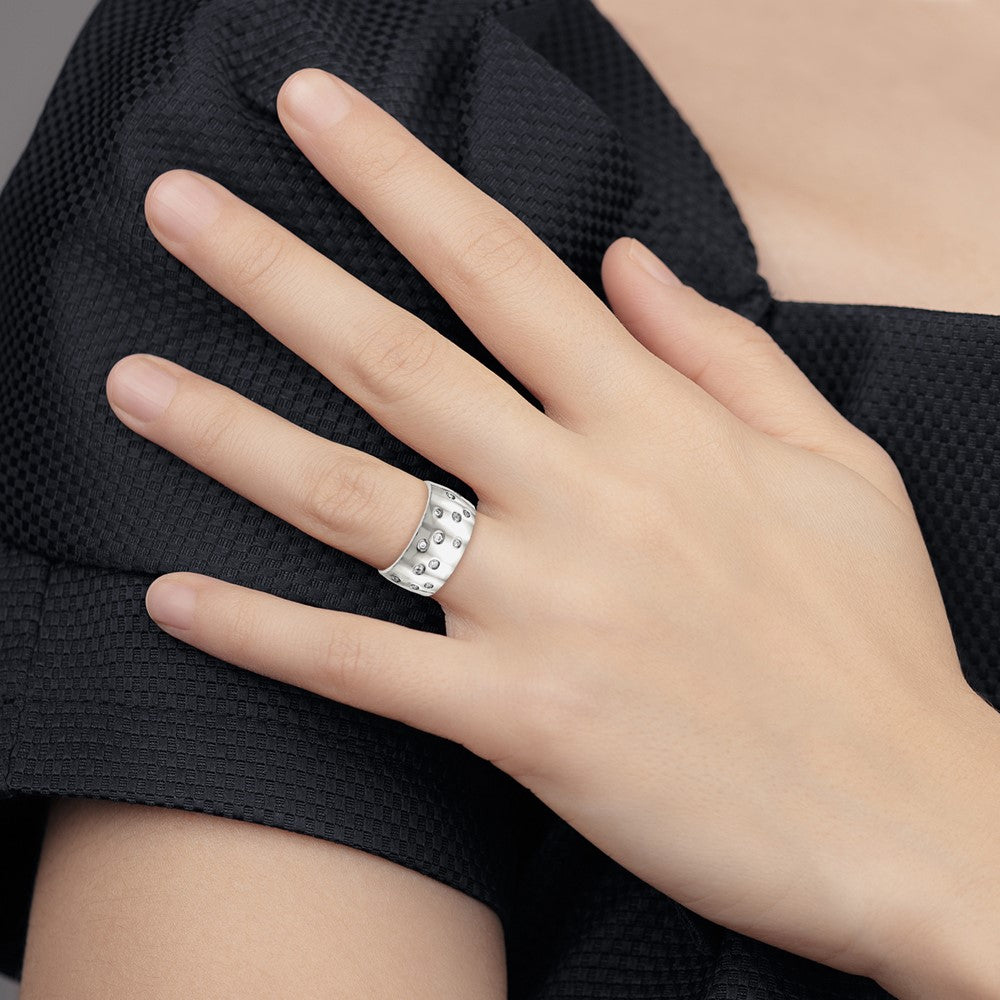 Chisel Stainless Steel Polished CZ 12mm Band
