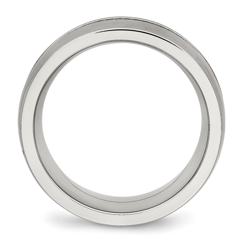 Chisel Stainless Steel Brushed and Polished with CZ 10mm Band