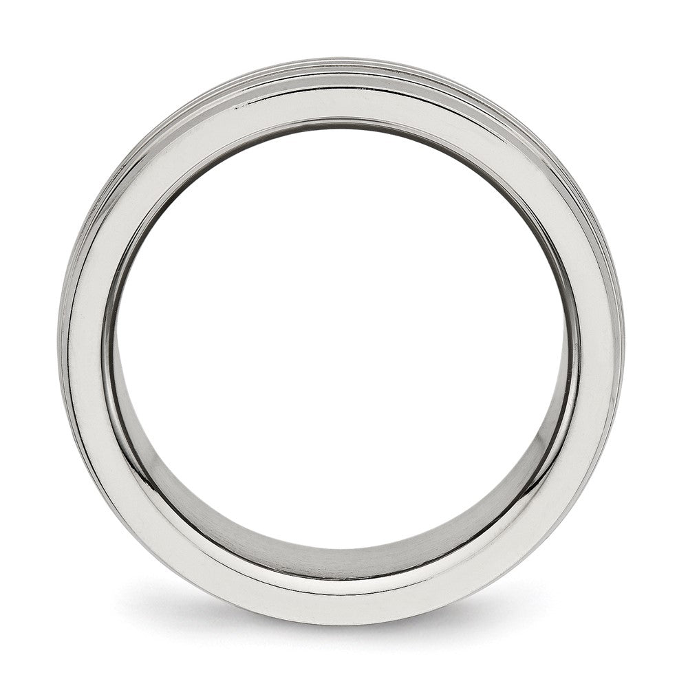 Stainless Steel Polished 8mm Grooved Band