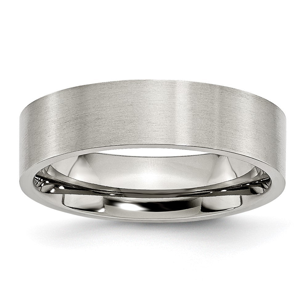 Chisel Stainless Steel Brushed 6mm Flat Band