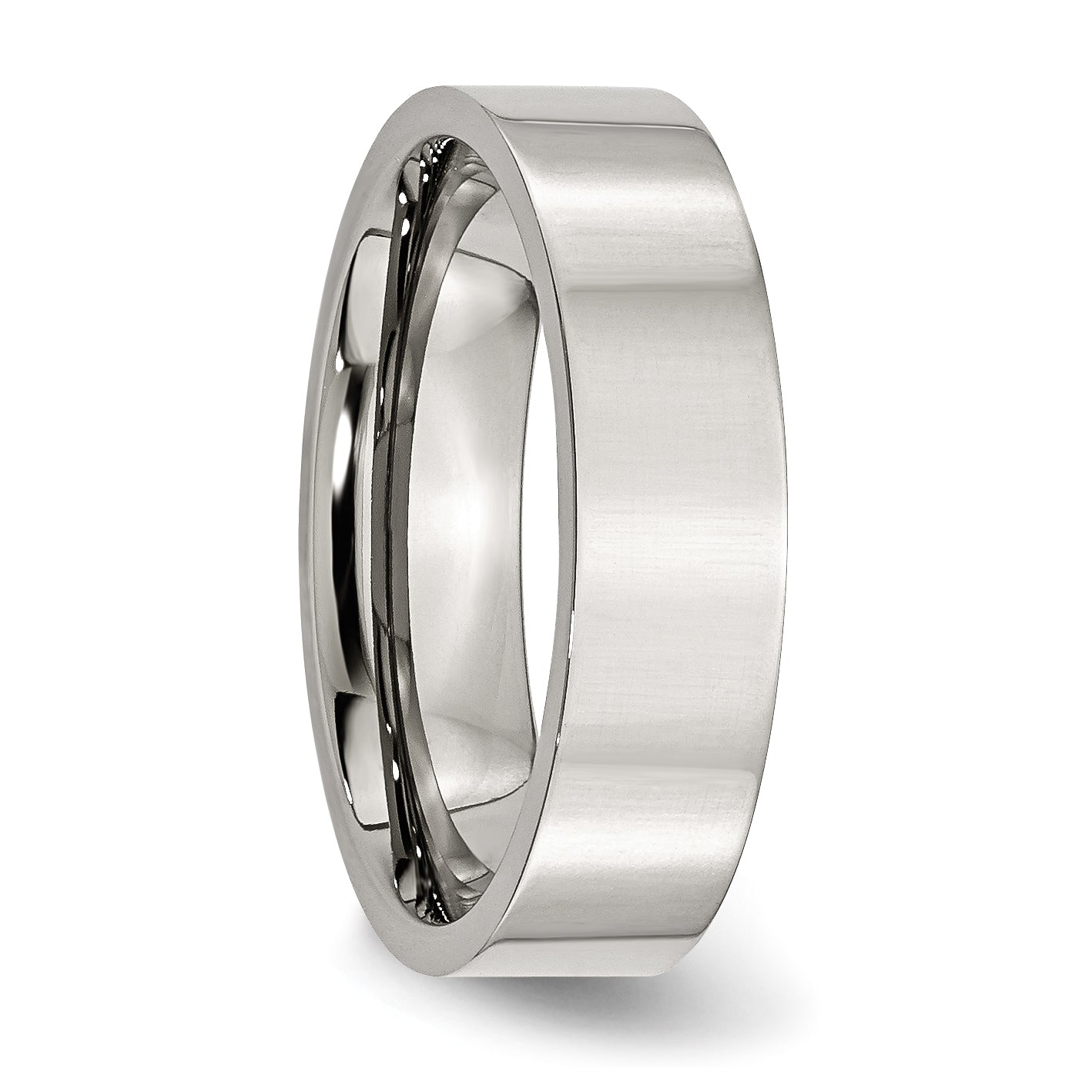 Chisel Stainless Steel Polished 6mm Flat Band