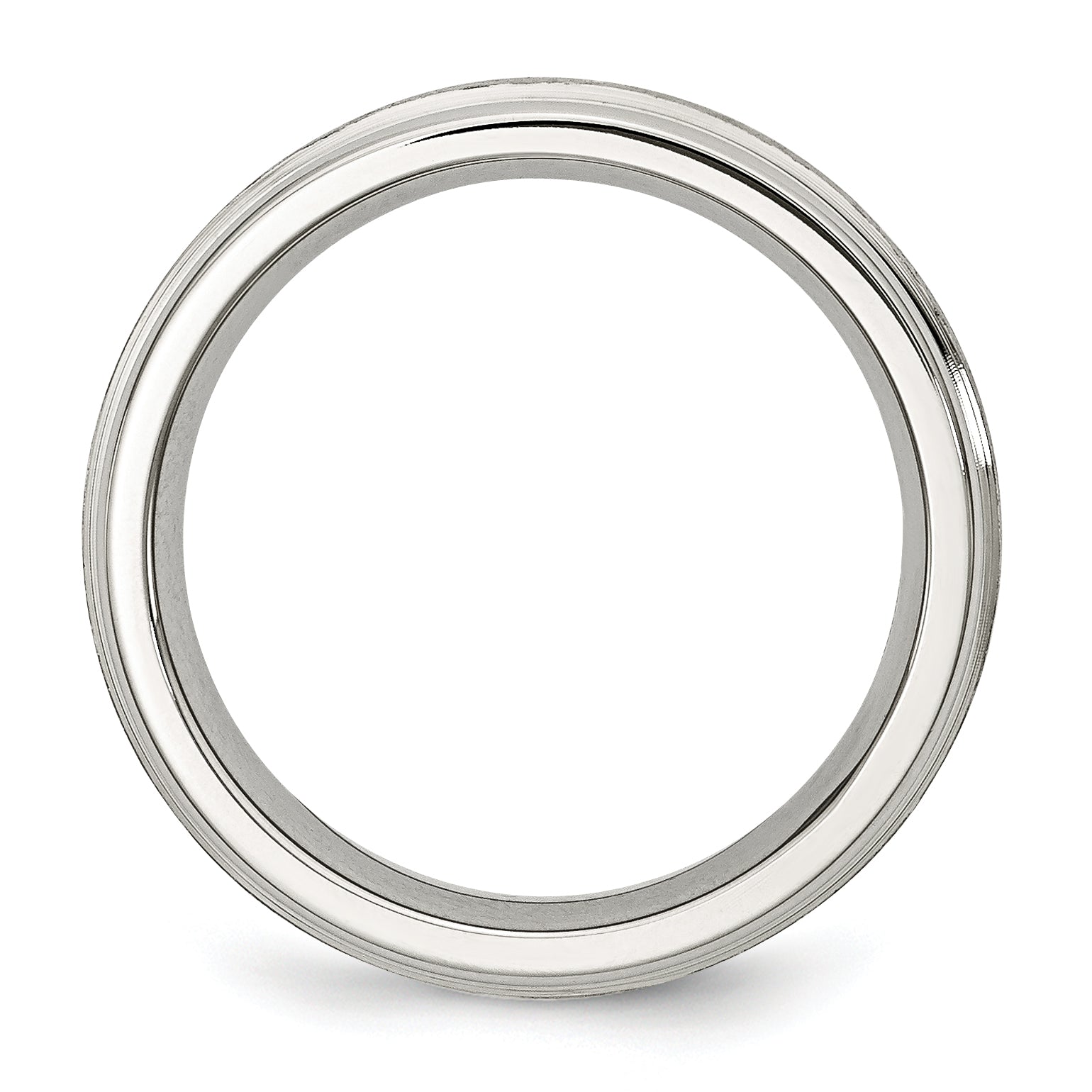 Chisel Stainless Steel Polished with Satin Center 6mm Grooved Edge Band