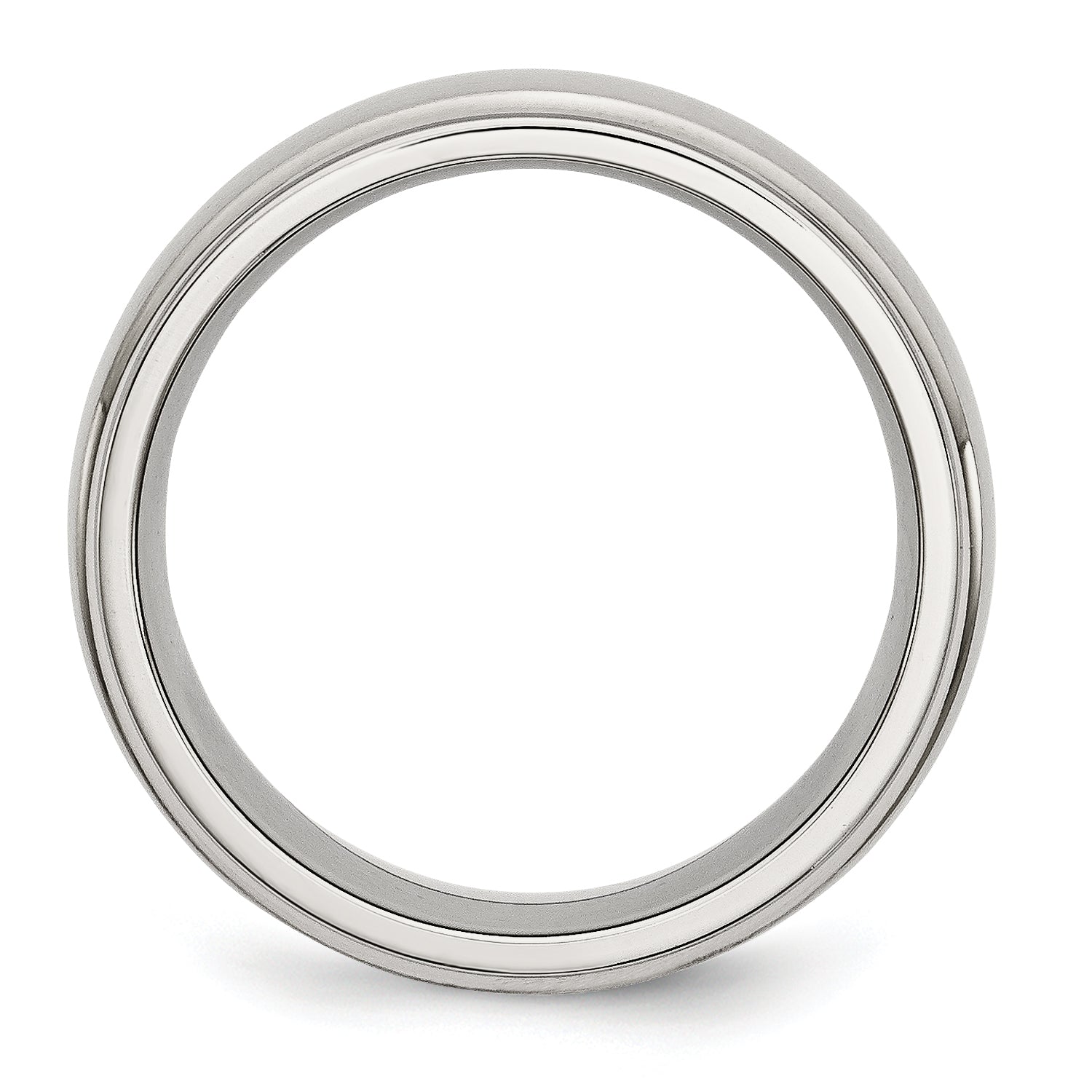 Chisel Stainless Steel Polished with Brushed Center 8mm Ridged Edge Band