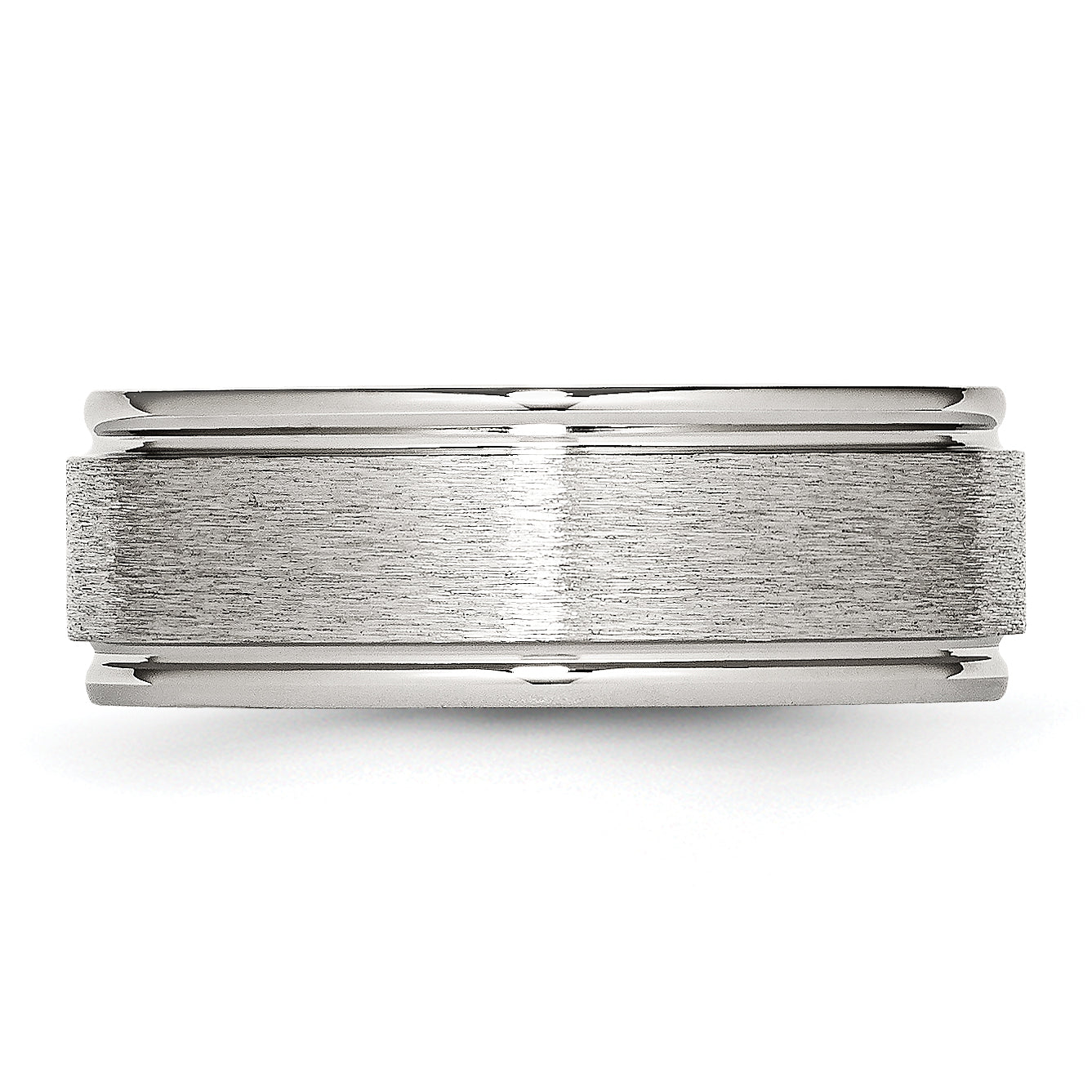 Chisel Stainless Steel Brushed and Polished 8mm Grooved Edge Band
