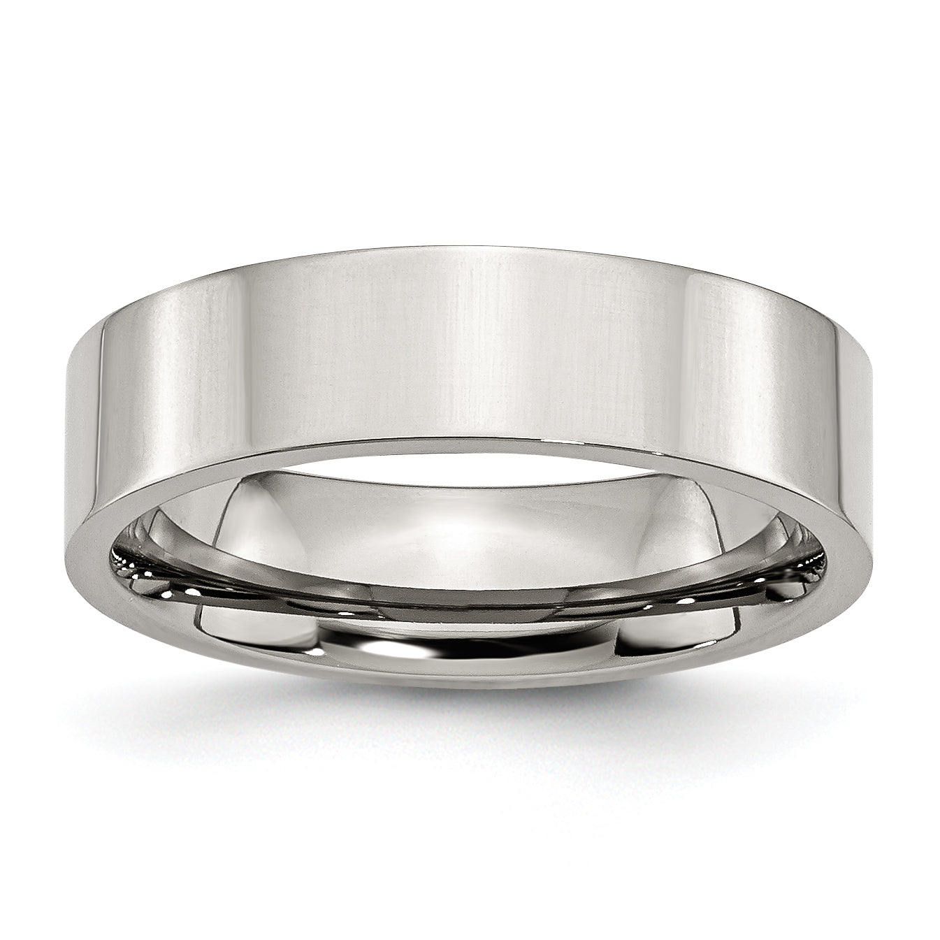 Chisel Stainless Steel Polished 6mm Flat Band