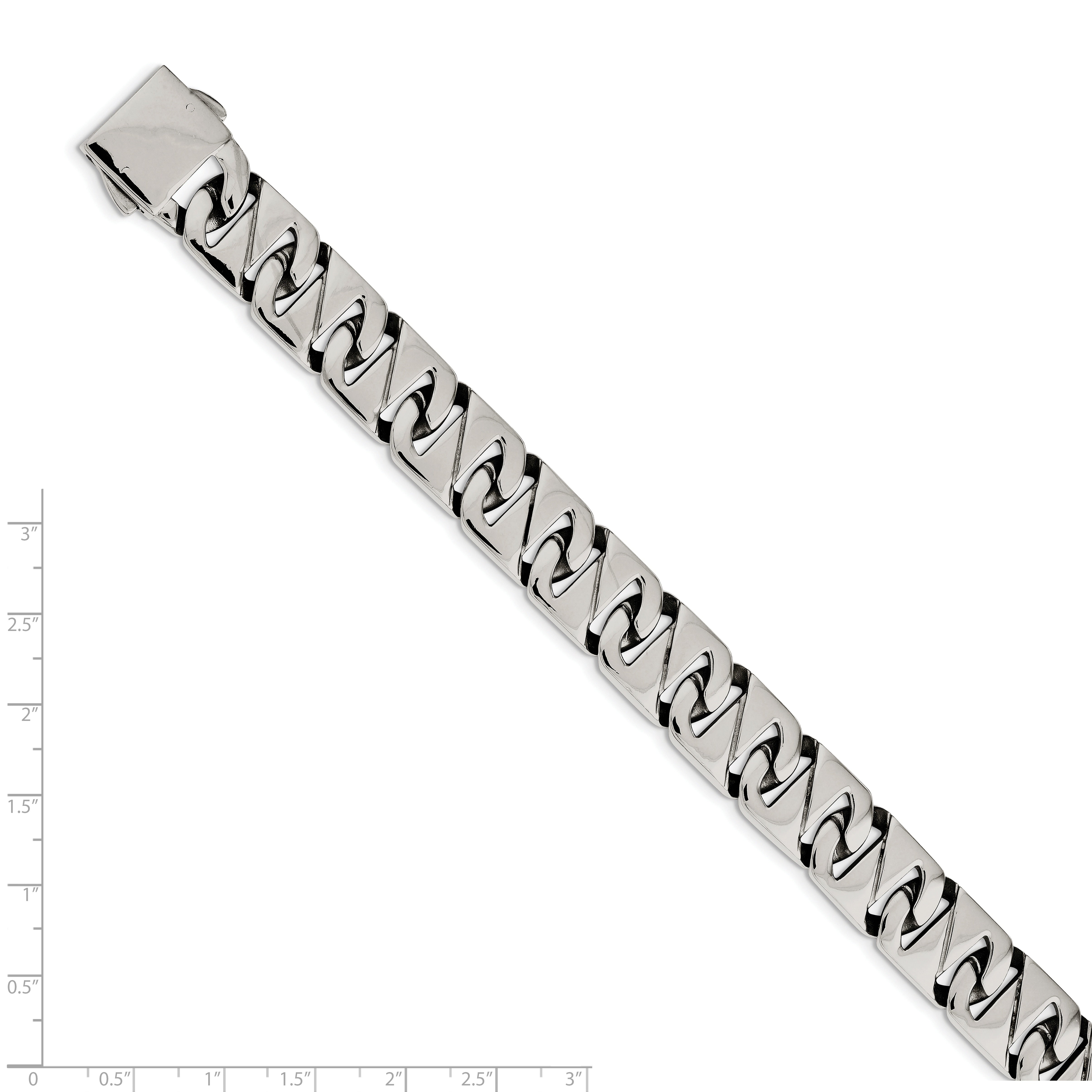 Chisel Stainless Steel Polished 8.5 Inch Fancy Link Bracelet