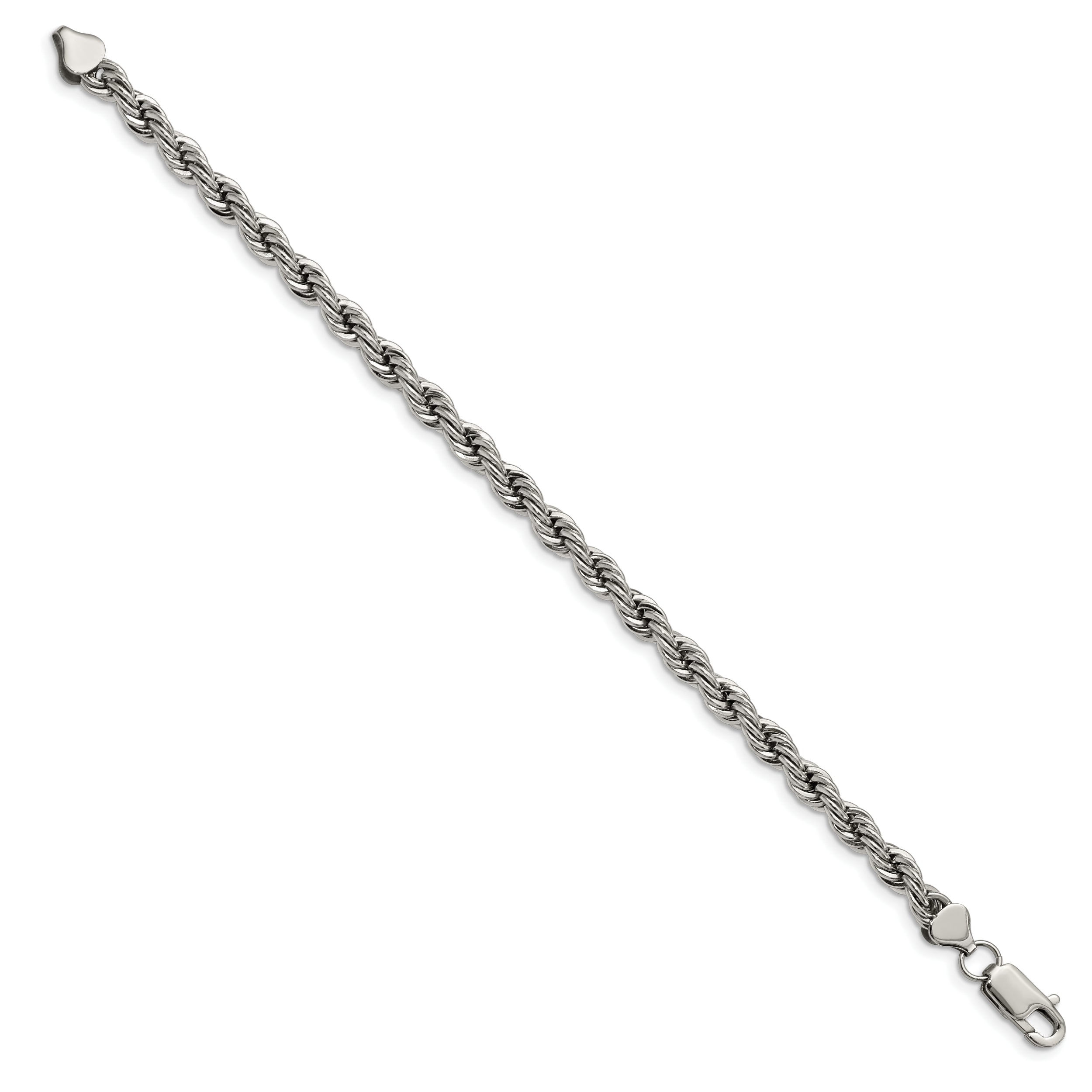 Chisel Stainless Steel Polished 6mm 9 inch Rope Bracelet