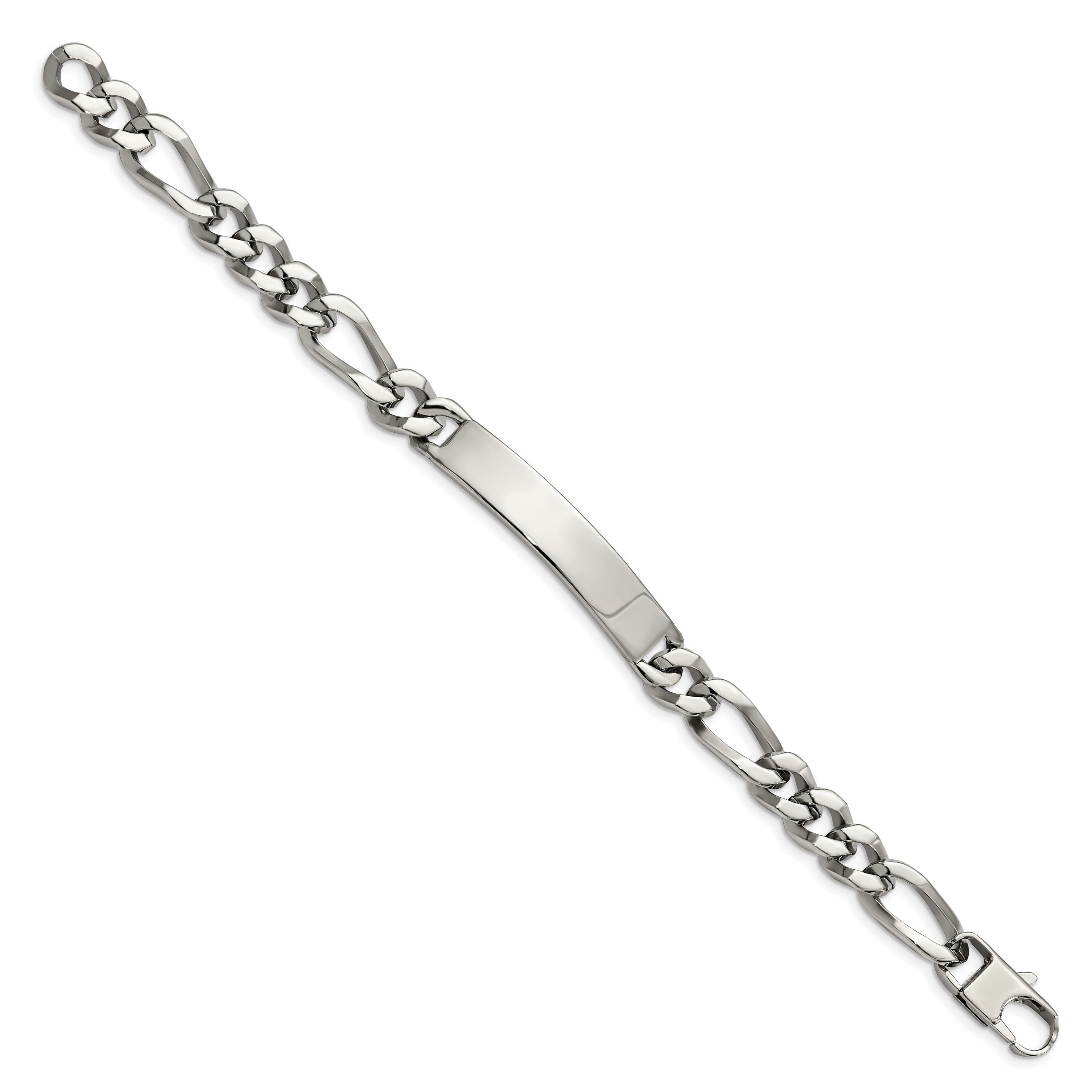 Chisel Stainless Steel Polished Figaro 9.25 Inch Large Id Bracelet