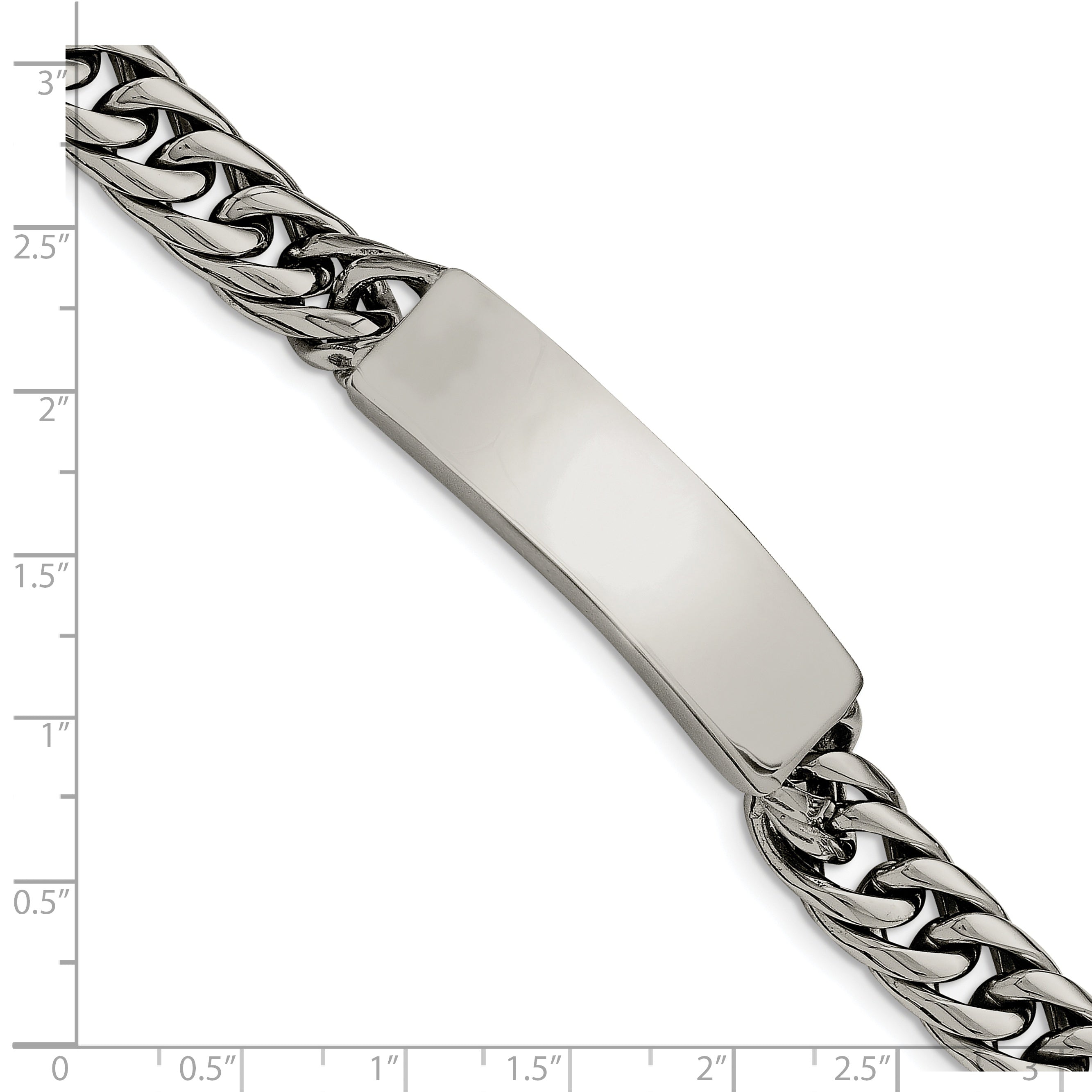 Chisel Stainless Steel Antiqued And Polished Curb Chain 8.5 Inch Id Bracelet