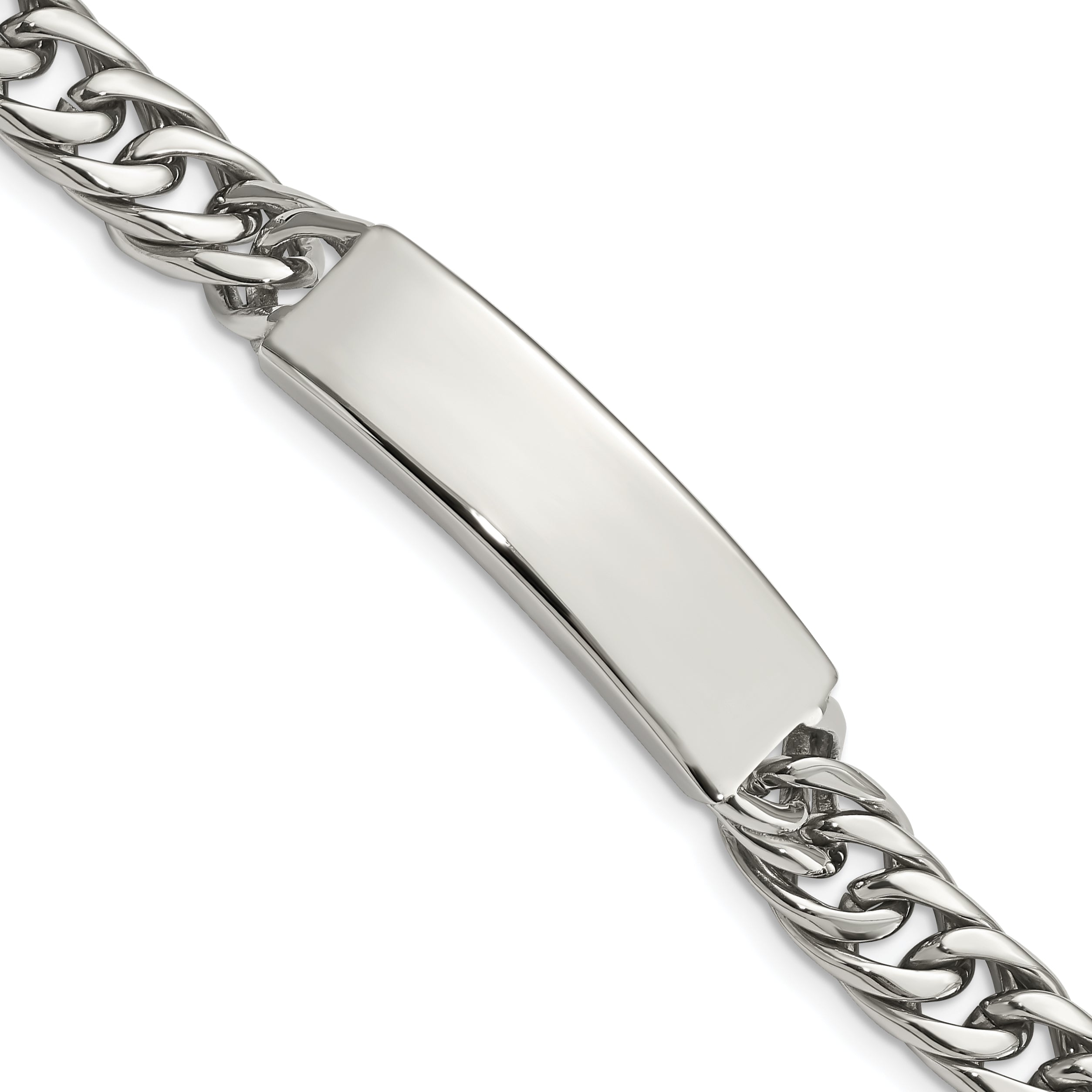 Chisel Stainless Steel Antiqued And Polished Curb Chain 8.5 Inch Id Bracelet