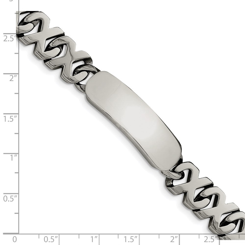 Chisel Stainless Steel Polished X Design Link 8.25 inch ID Bracelet