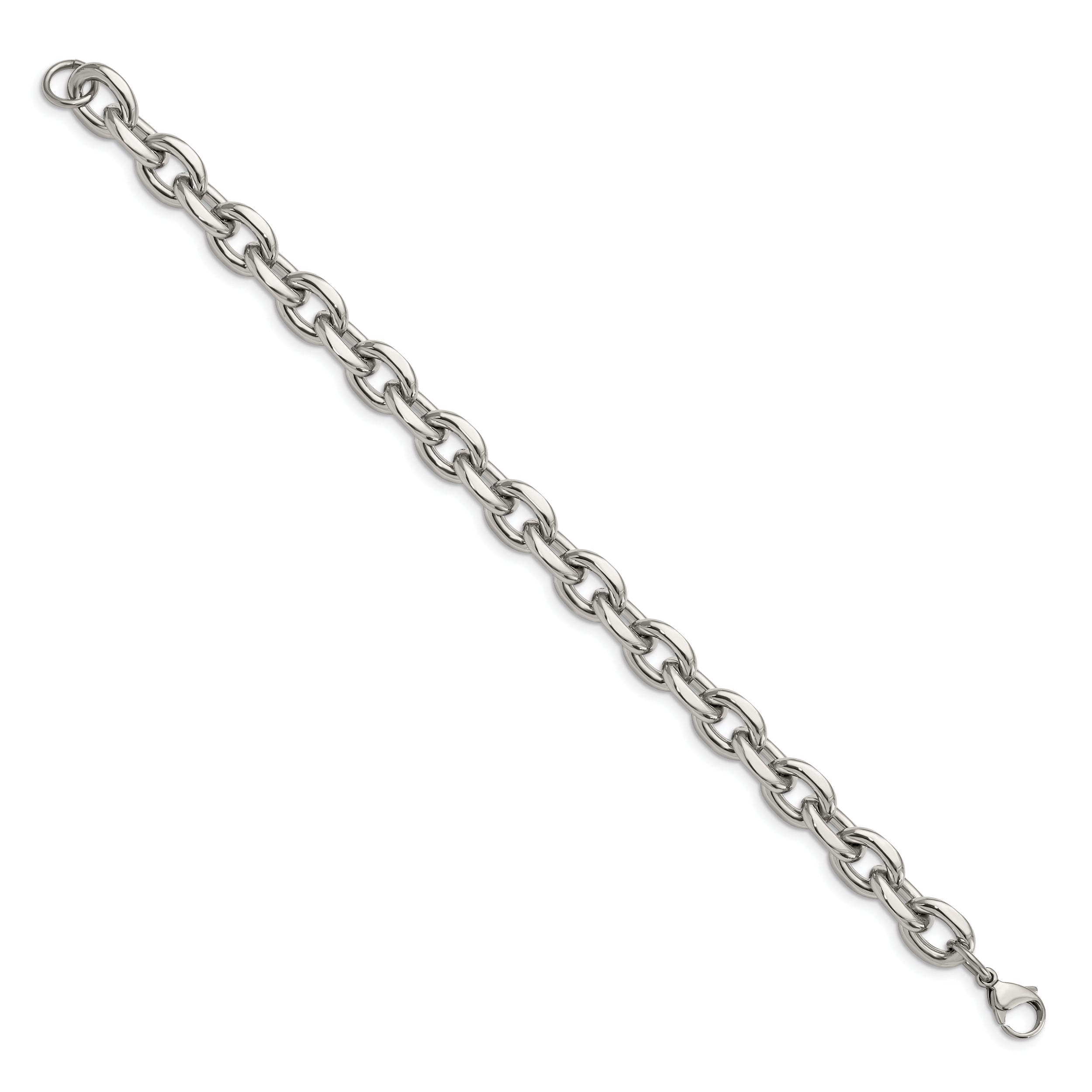 Chisel Stainless Steel Polished 9 Inch Cable Link Bracelet
