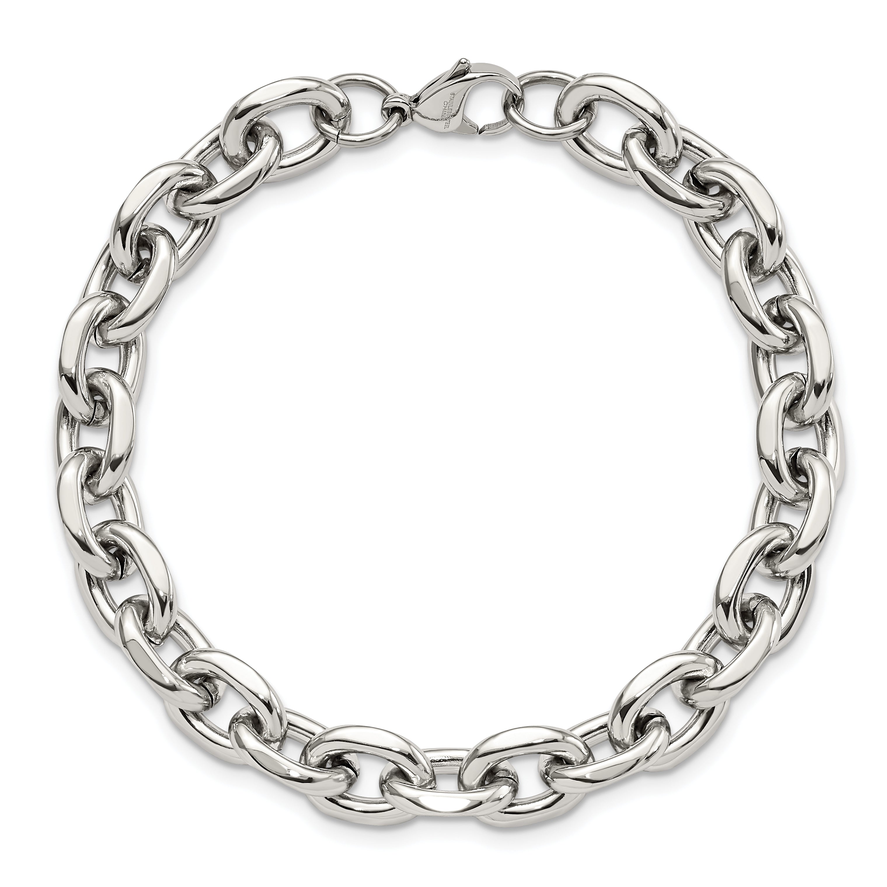 Chisel Stainless Steel Polished 9 Inch Cable Link Bracelet