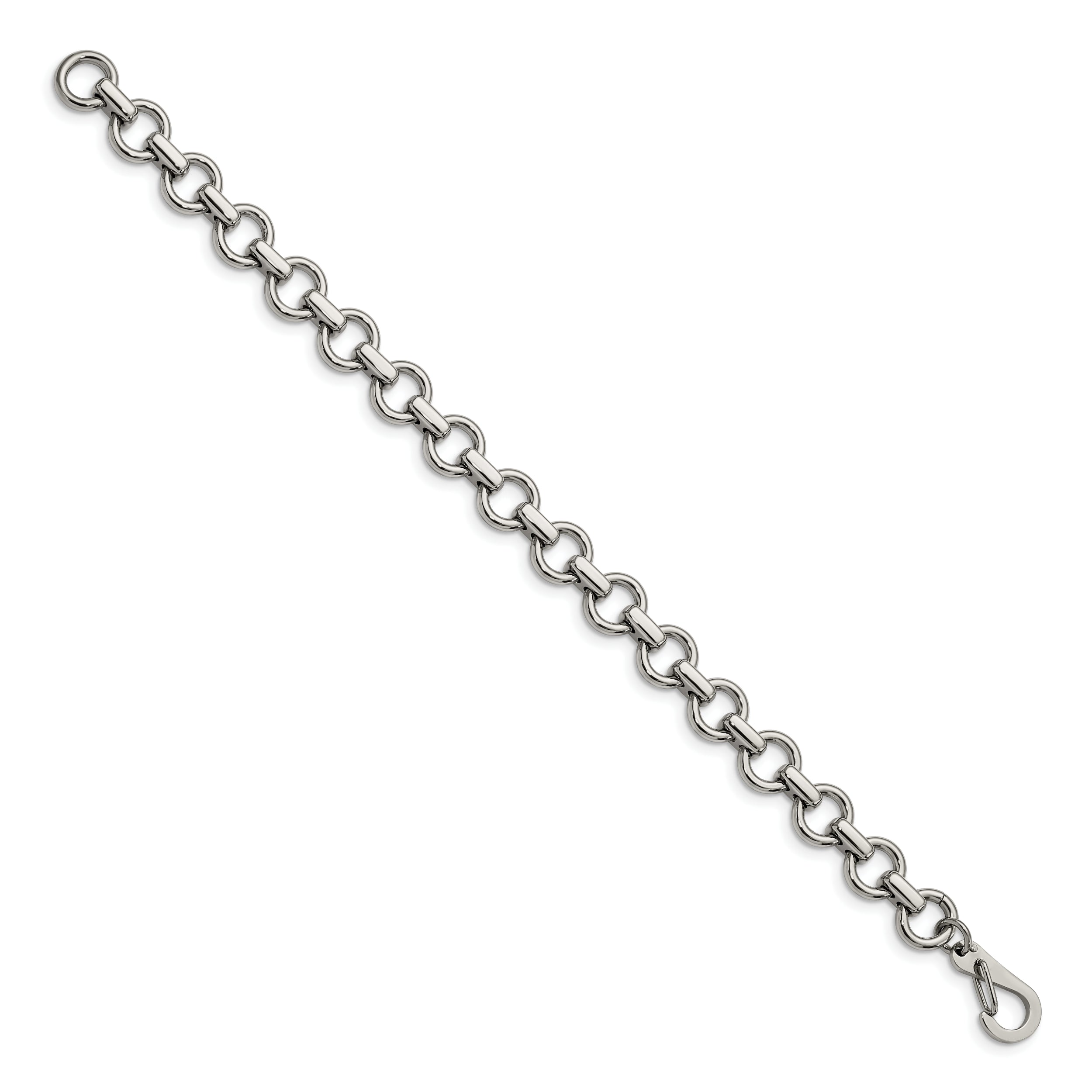 Chisel Stainless Steel Polished 8.25 Inch Circle Link Bracelet