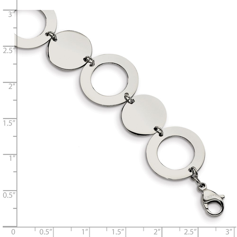 Chisel Stainless Steel Polished 7.5 inch Circle Link Bracelet