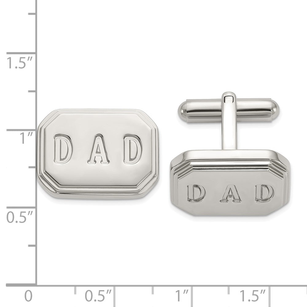 Chisel Stainless Steel Polished Enameled Dad Cufflinks