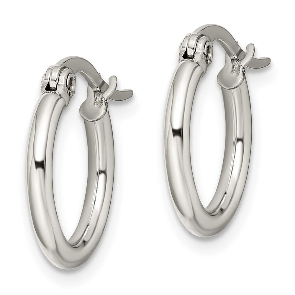 Chisel Stainless Steel Polished 15.5mm Diameter 2mm Hoop Earrings