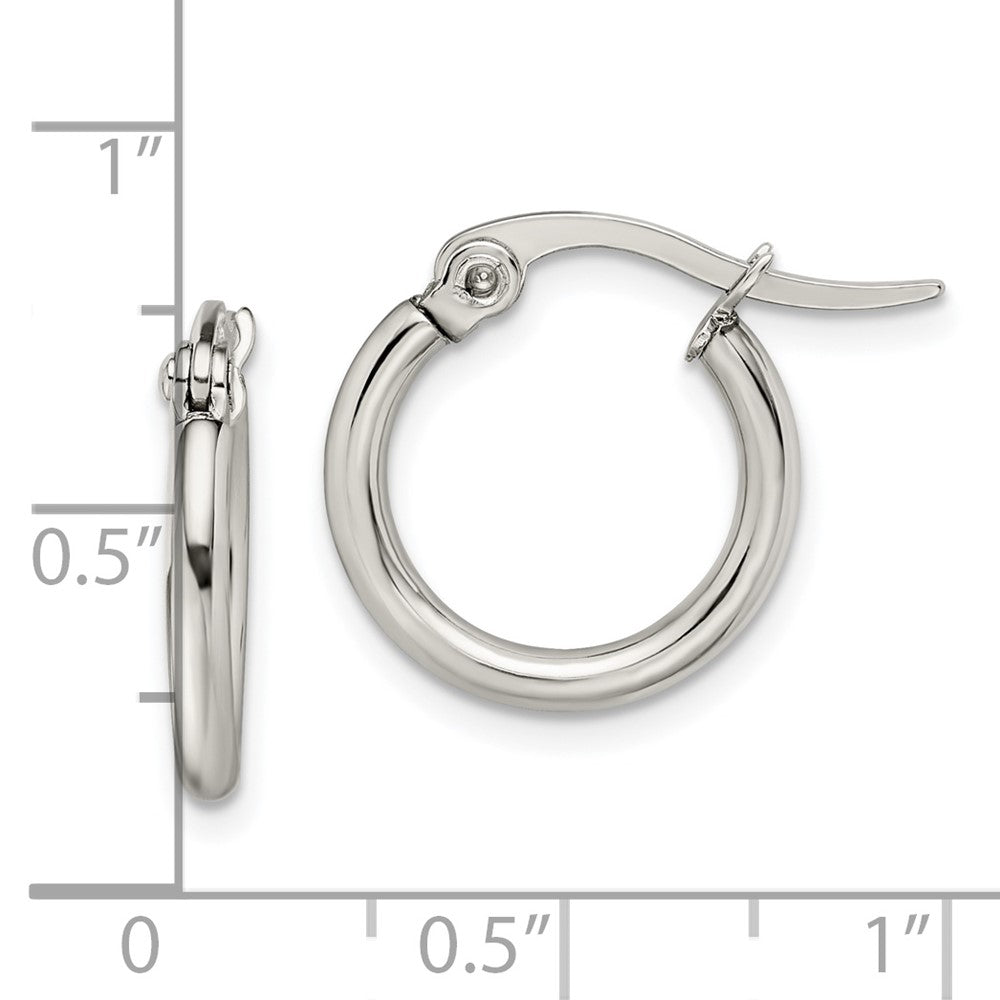 Chisel Stainless Steel Polished 15.5mm Diameter 2mm Hoop Earrings