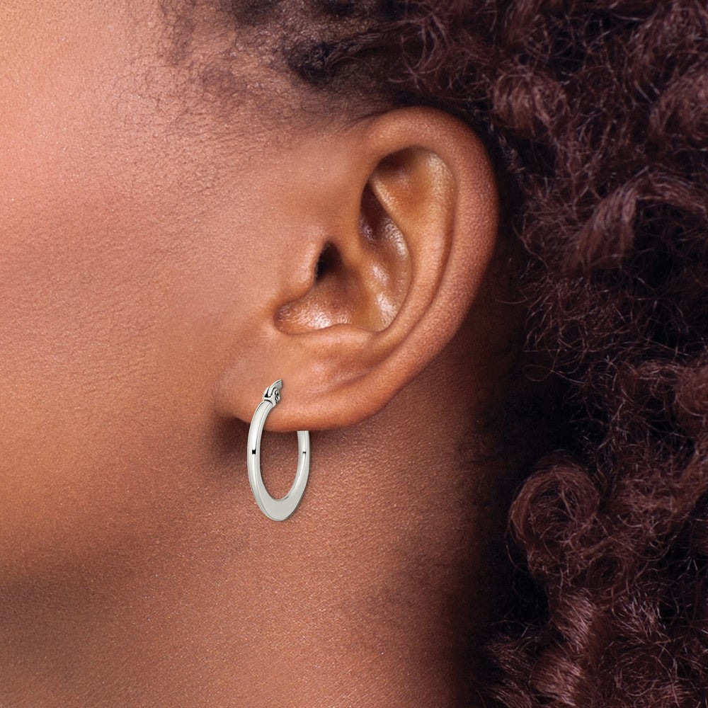 Chisel Stainless Steel Polished 19mm Diameter Hoop Earrings