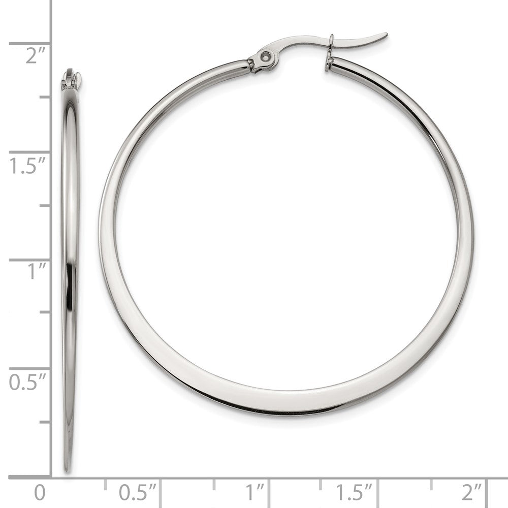 Chisel Stainless Steel Polished 43mm Diameter Hoop Earrings