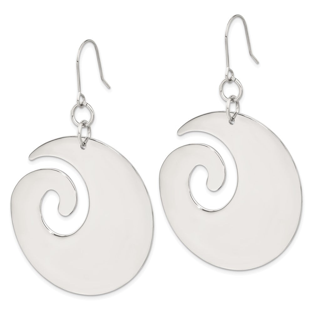 Stainless Steel Swirl Dangle Earrings