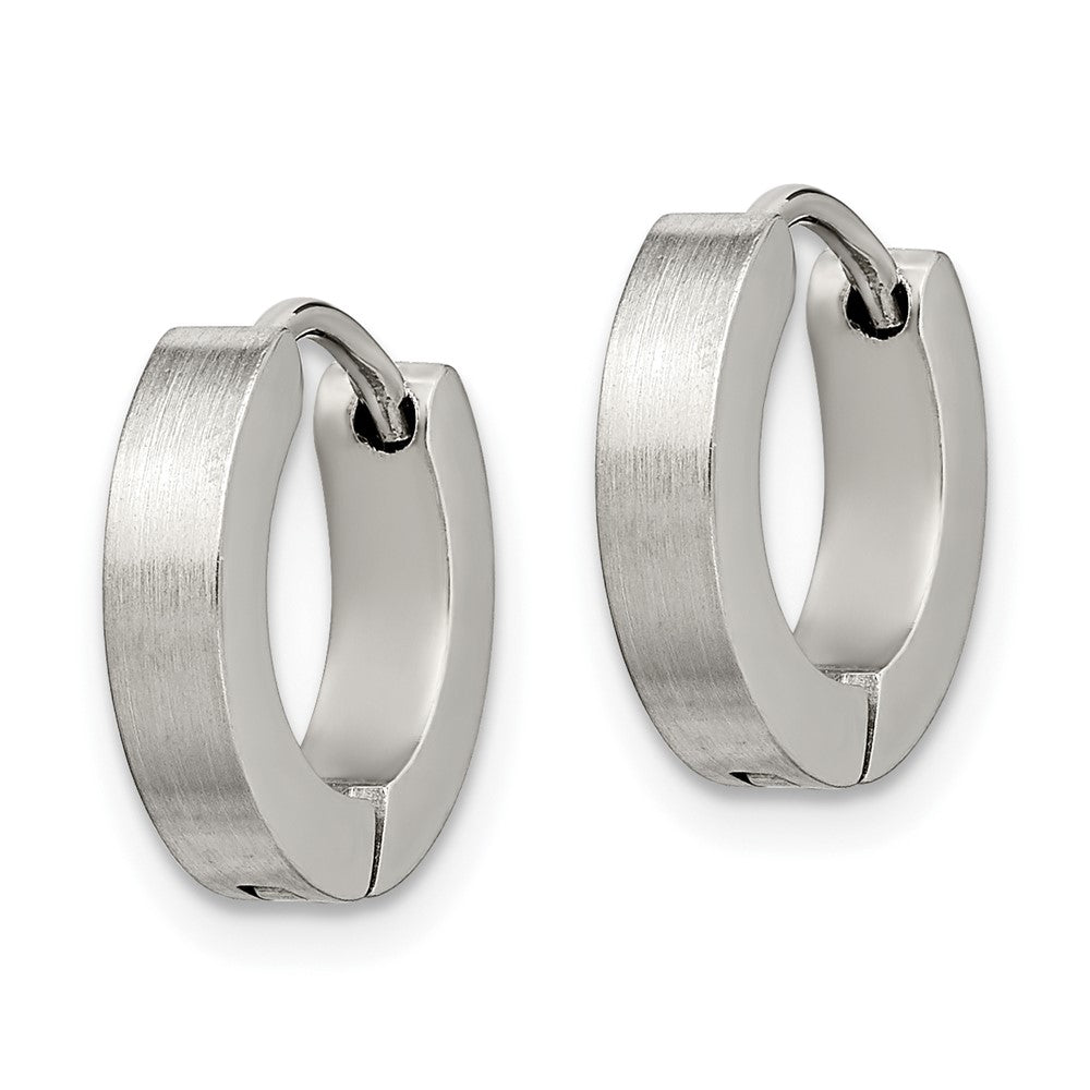 Chisel Stainless Steel Brushed and Polished 3mm Hinged Hoop Earrings