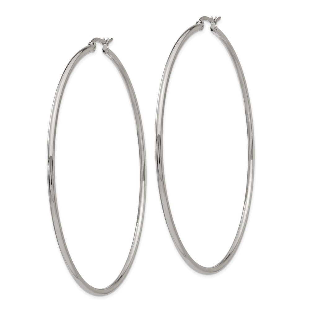 Chisel Stainless Steel Polished 70mm Diameter 2mm Hoop Earrings