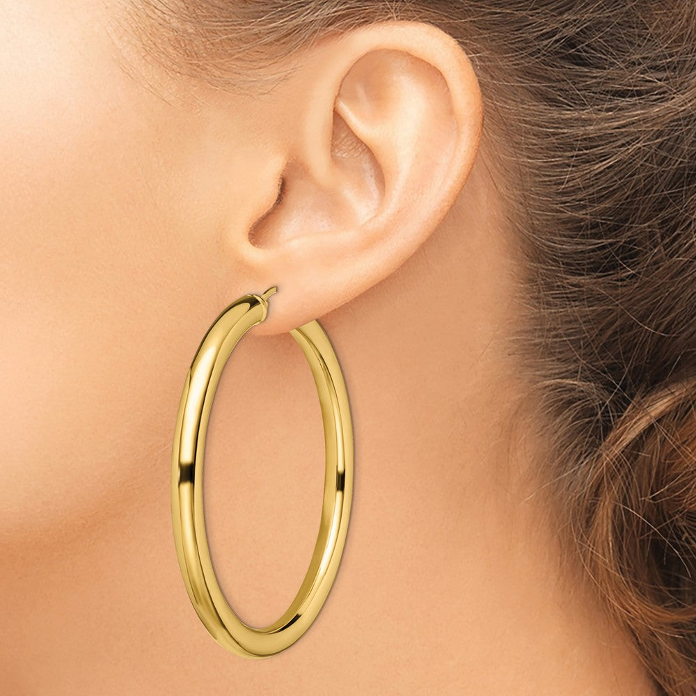 Chisel Stainless Steel Polished Yellow IP-plated Hoop Earrings
