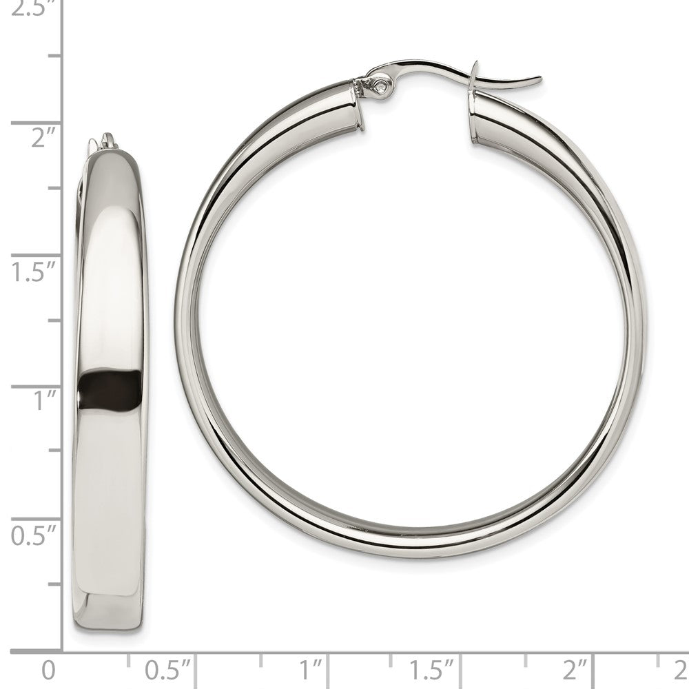 Chisel Stainless Steel Polished 6.75mm Hoop Earrings